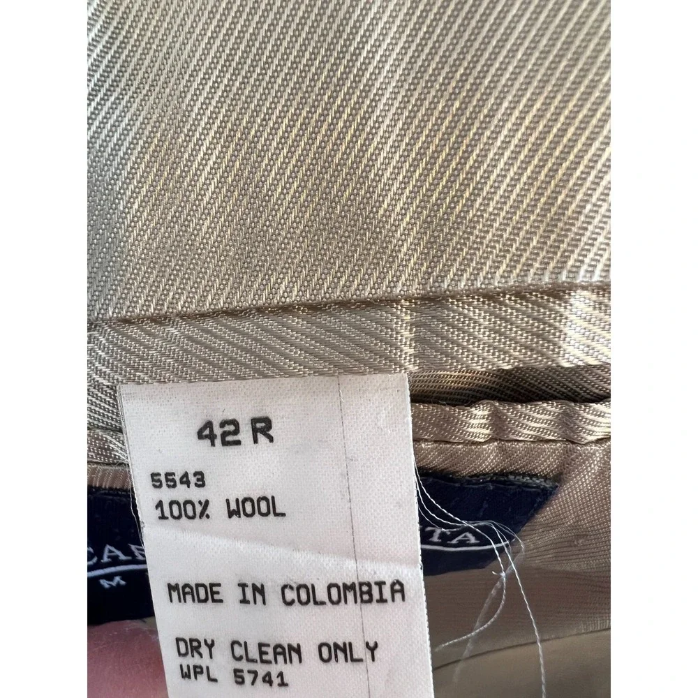 Oscar de la Renta Blazer Sport Coat 42R 42 Regular 100% Wool Herringbone Lined